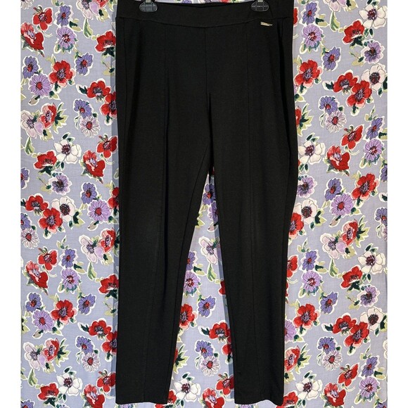 Michael Kors sz L Women’s Black Skinny Leg Dress Pant Stretch Legging 28” Inseam - Picture 1 of 9